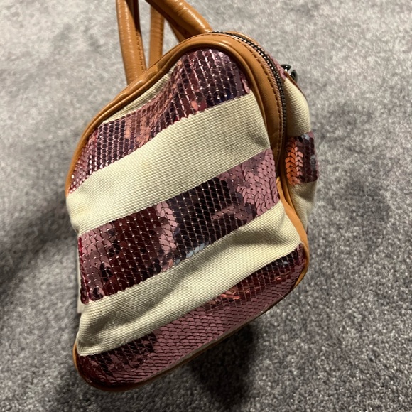 Betsey Johnson Purse with Canvas and Blush Sequins - Picture 5 of 10